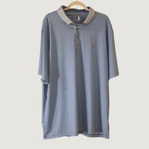 Southern Casanova Performance Mens Polo Shirt XXXL Blue Geometric Print Golf Top